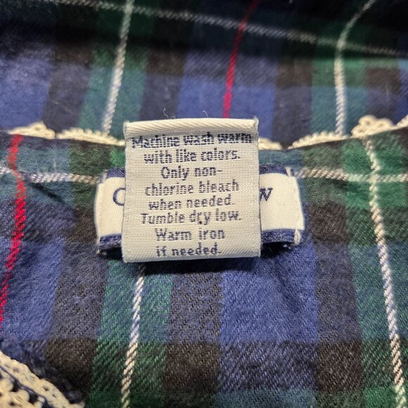 Croft & Barrow 1X Blue Green Plaid Longsleeve Full Length Fall Winter Nightgown - Picture 11 of 11